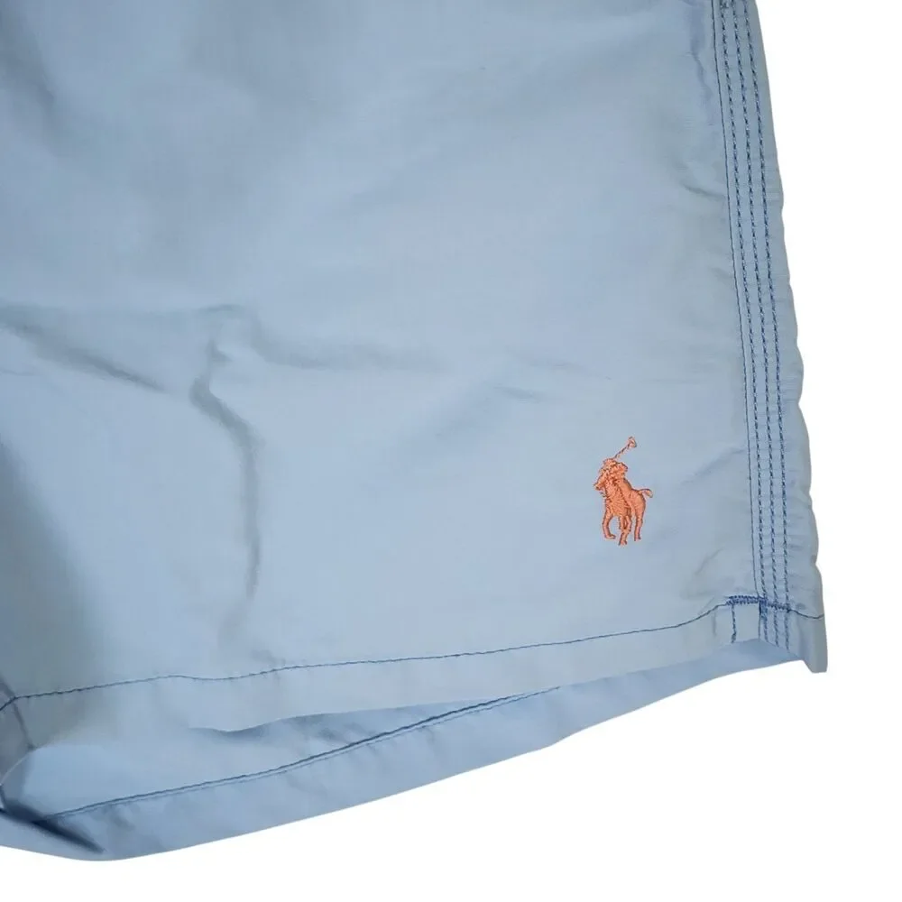 Polo Ralph Lauren Men's Swim Trunks Shorts Medium Blue Cargo Pocket Embroidered